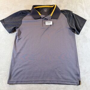 Prince Polo Shirt Mens Medium Grey Black Short Sleeve Athletic Tennis SPOKS7106